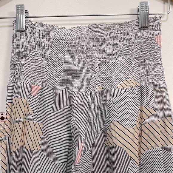 Lemlem Womens Linen Pants Lightweight Stripe Small Gray Pull On Smocked Pocket - Picture 4 of 6